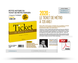 kit communiqué de presse Petite histoire du Ticket de métro parisien