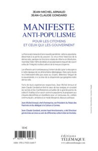 Quatrième de couverture de "Manifeste anti-populisme" par Jean-Michel Arnaud et Jean-Claude Gondard