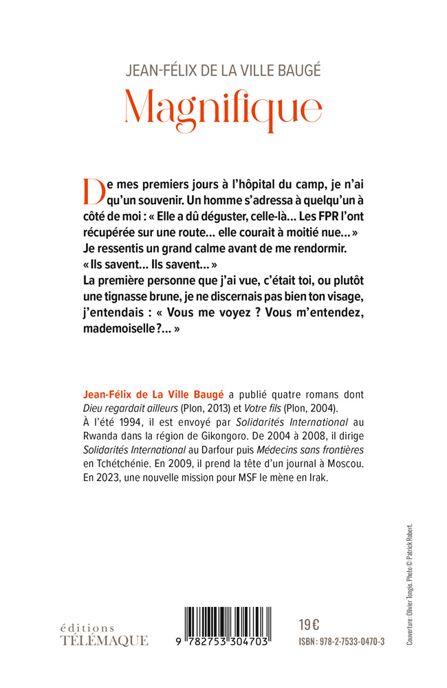 Quatrième de couverture de "Magnifique" de Jean-Félix de La Ville Baugé