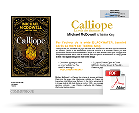 Télécharger le communiqué de presse de Calliope, la voix des flammes, par Michael McDowell & Tabitha King