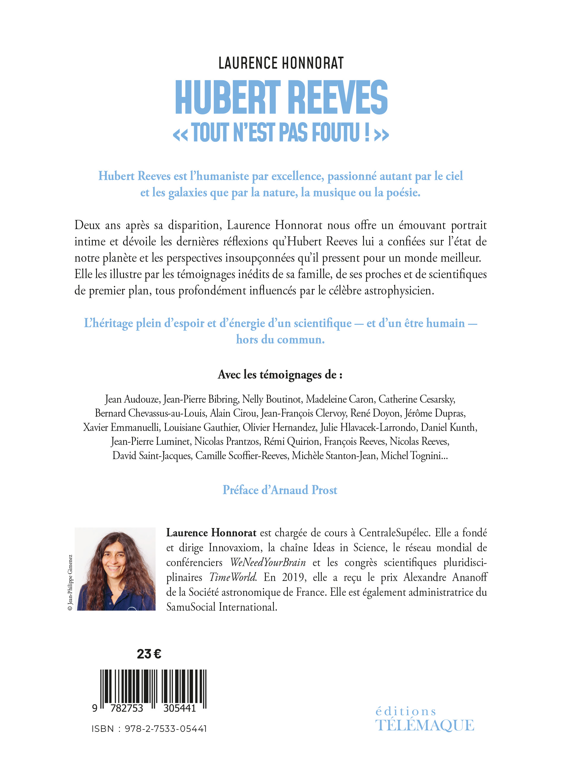 Quatrième de couverture de Hubert Reeves « tout n’est pas foutu ! »