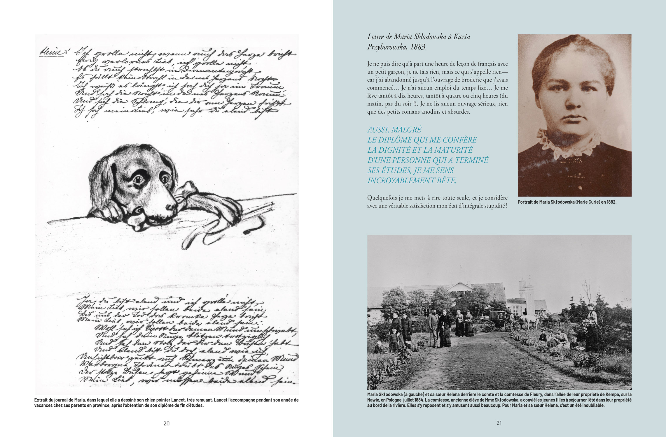 Lettre de Maria Skłodowska à Kazia Przyborowska, 1883.