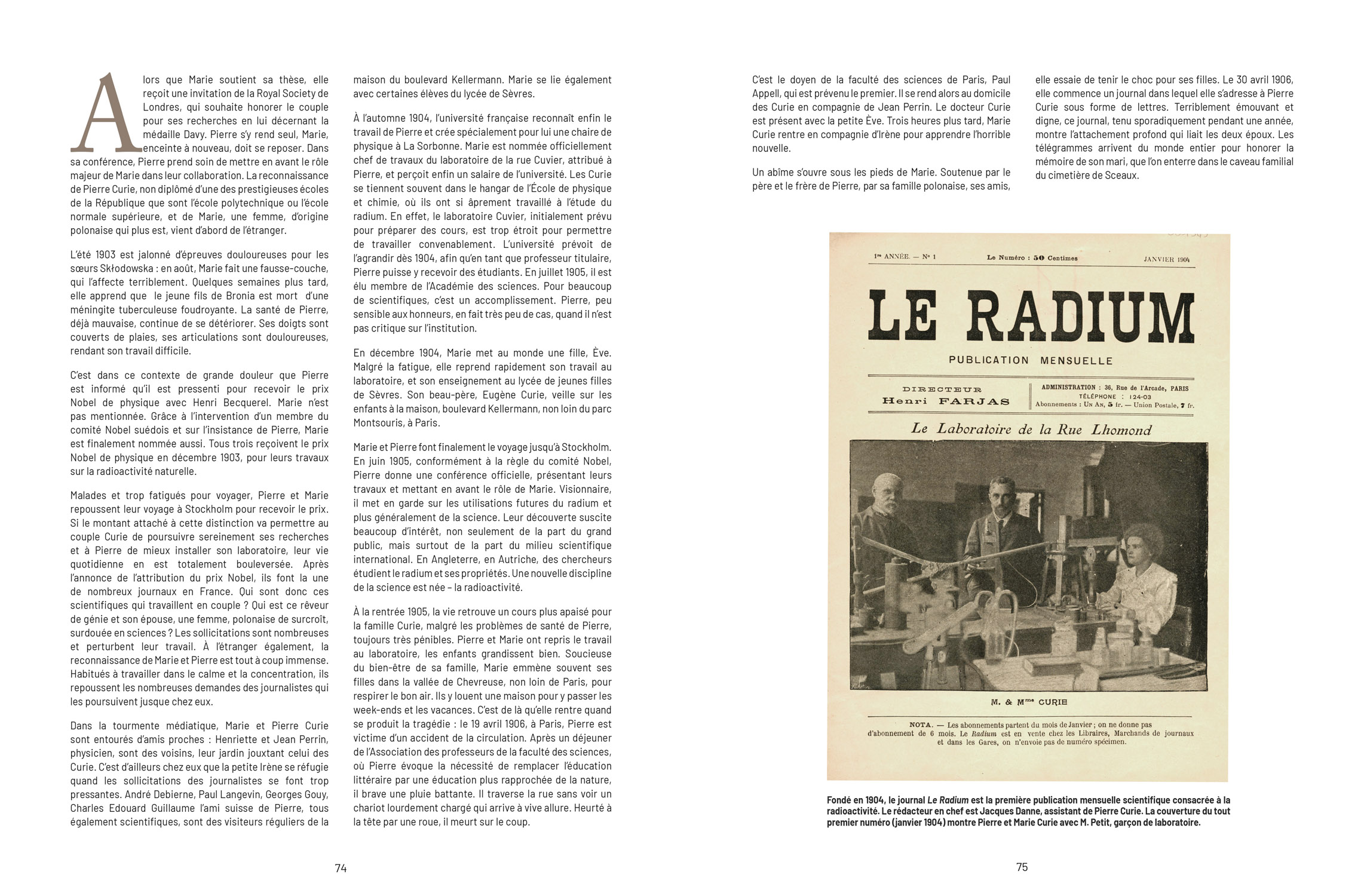 Le radium, première publication scientifique consacrée à la radioactivité