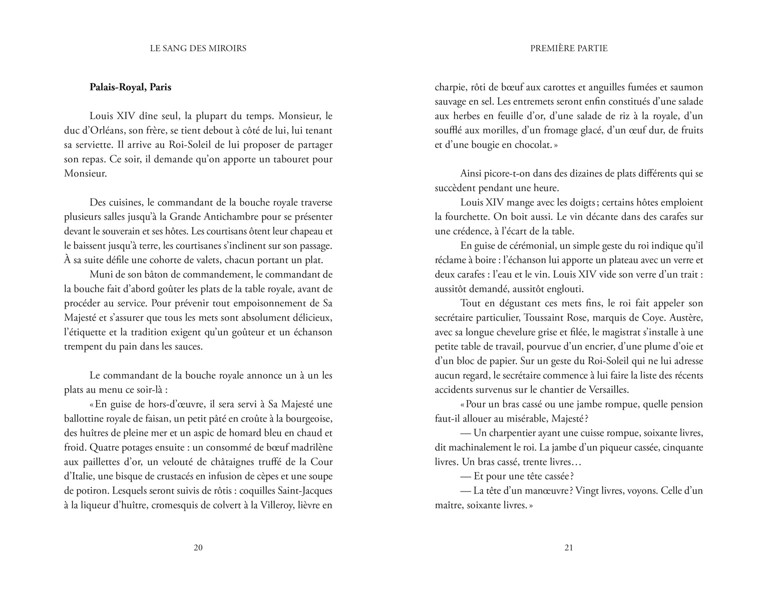 Le Sang des miroirs, extrait 2 : Palais-Royal, Paris (pages 20 et 21)