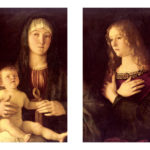 Le Sang des miroirs : extrait de la galerie d’images, Vierge à l’enfant avec Sainte Marie Madeleine et Sainte Catherine (détails, pages 236 et 227)