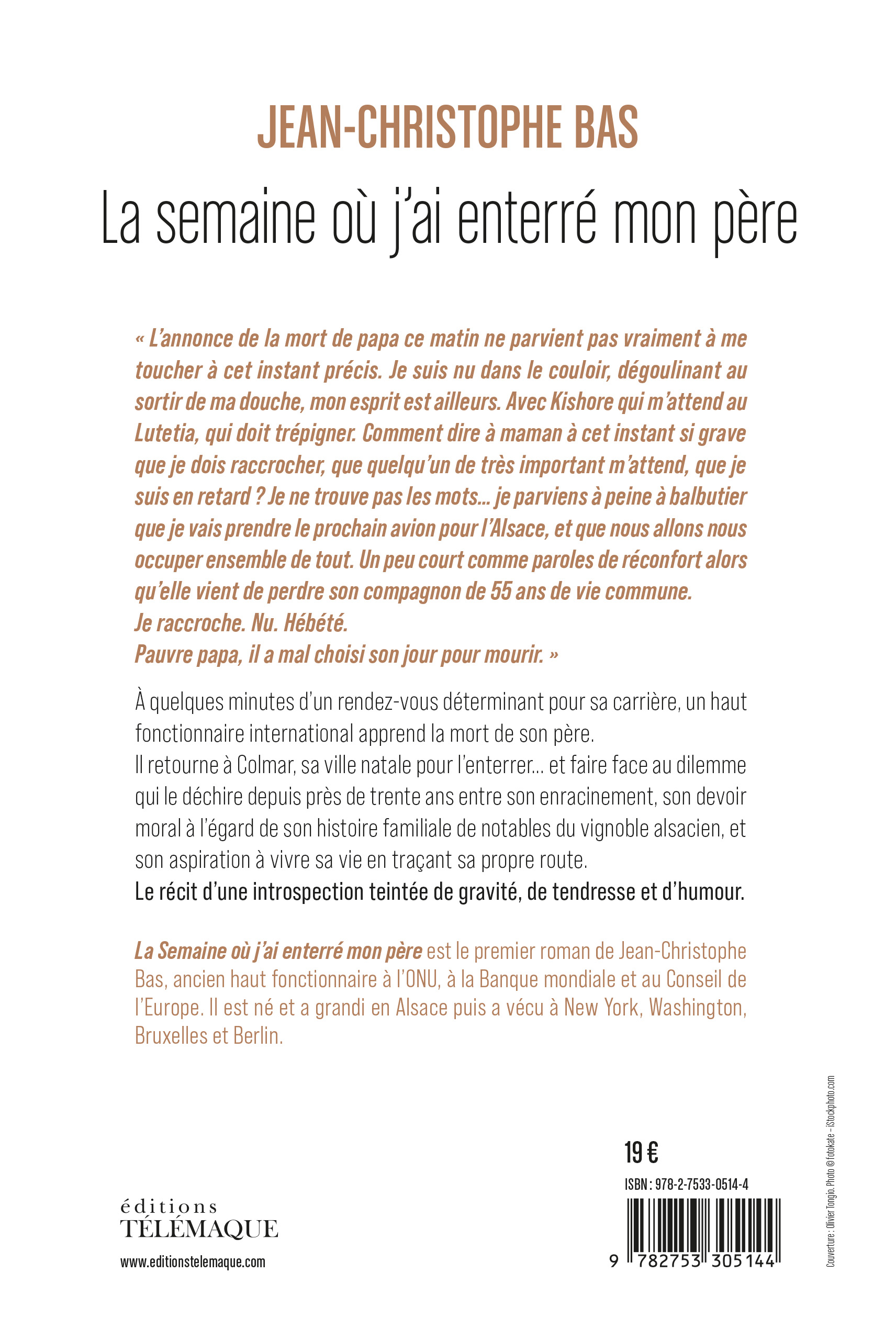 Quatrième de couverture de La Semaine où j’ai enterré mon père